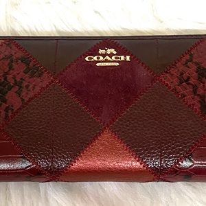 Coach patchwork accordion zip wallet
